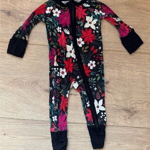 Little Sleepies Poinsettia Print Zippy